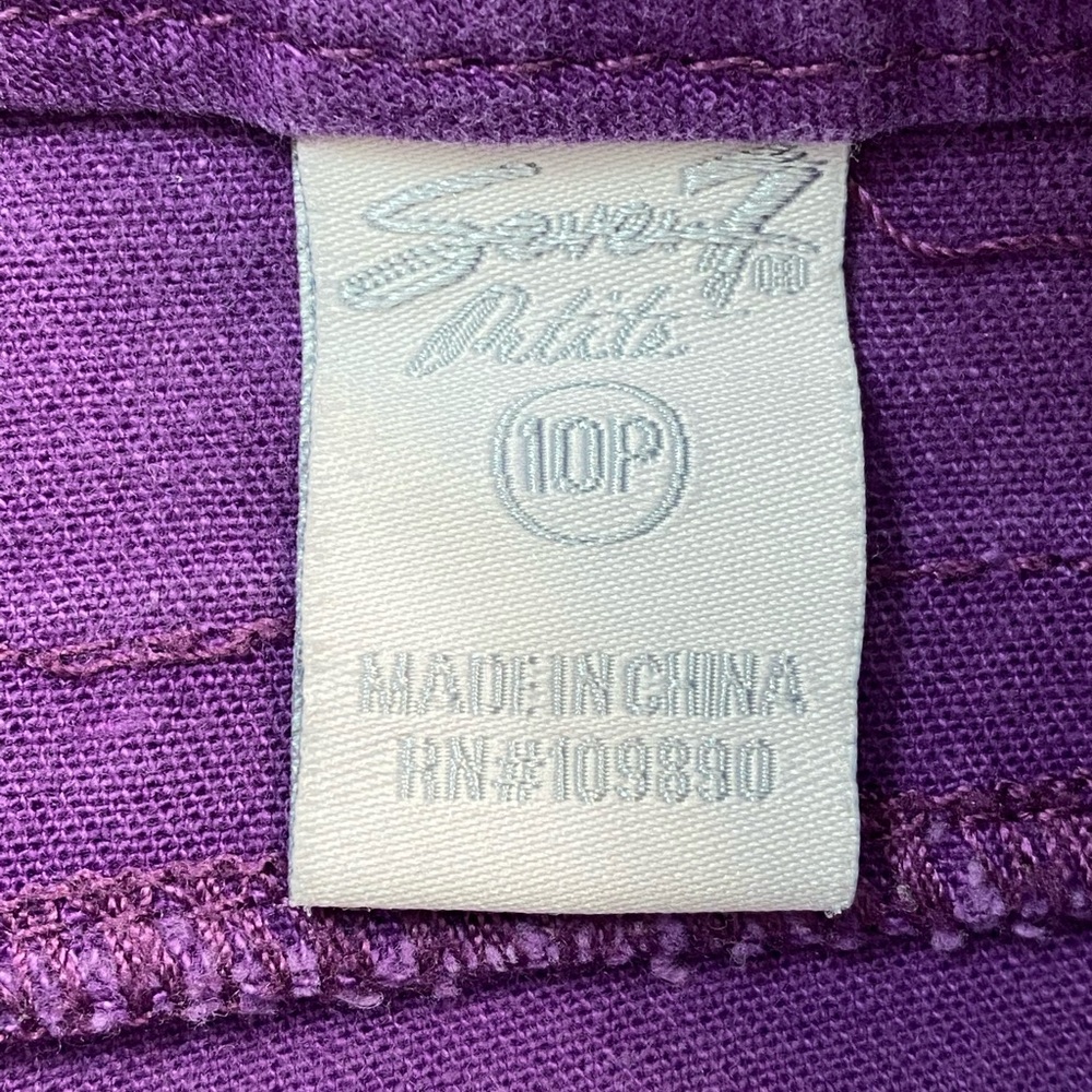 Seven7 Women's Purple Denim Distressed Cropped Stretch Capris Jeans 10 Petite - Picture 11 of 11